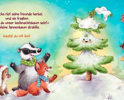 DS 4 vom Pappbilderbuch "Der kleine Tannenbaum feiert Weihnachten"